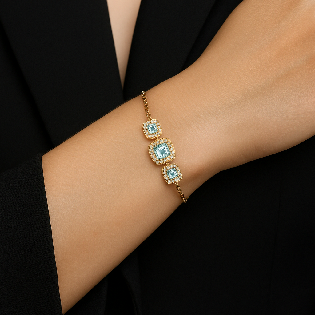 IMPERARI CHROMA – AQUAMARINE BRACELET YELLOW GOLD