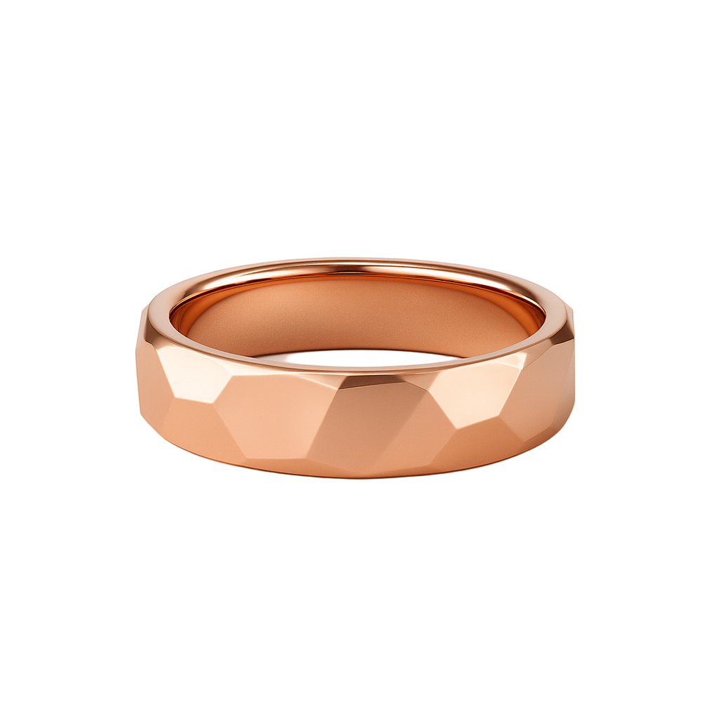 IMPERARI FACETED MEN’S BAND – ROSE GOLD