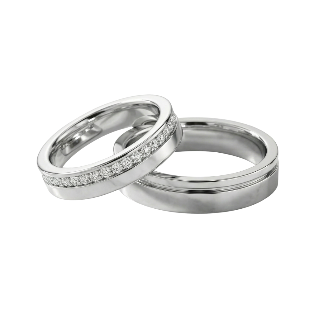 IMPERARI WEDDING BANDS SET – DIAMOND PLATINUM